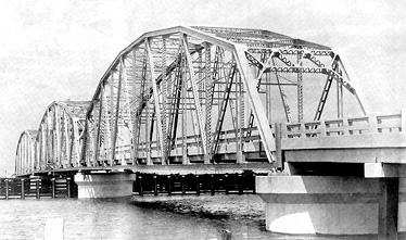 A typical modern steel bridge built by the Huey Long administration