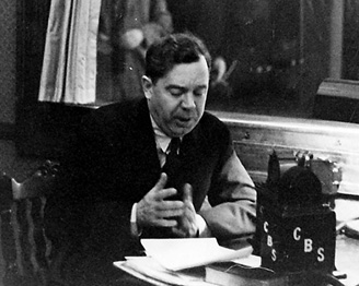 Huey Long addresses a national radio audience