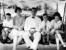 Huey and his family on the porch of their Shreveport home