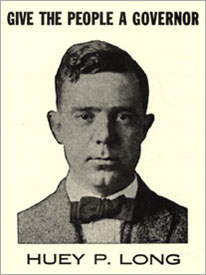 Campaign card for Huey Long's 1924 campaign for governor.